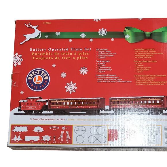 Lionel 37-Piece Christmas Holiday Battery Operated Train Set, Pennsylvania Flyer - Picture 9 of 16